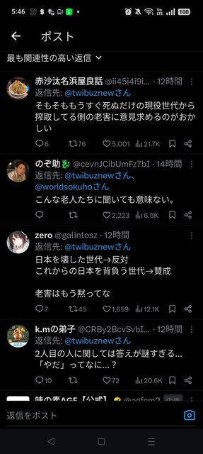 【悲報】週休3日に反対した老人、Xで誹謗中傷されてしまう・・・・ | 【悲報】週休3日に反対した老人、Xで誹謗中傷されてしまう・・・・ | 【悲報】週休3日に反対した老人、Xで誹謗中傷されてしまう・・・・ | 【悲報】週休3日に反対した老人、Xで誹謗中傷されてしまう・・・・ | 【悲報】週休3日に反対した老人、Xで誹謗中傷されてしまう・・・・ | やっちまった速報(画像05070709925439_5)
