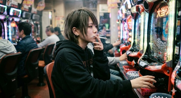 ショートカットピアスたくさんダボダボパーカーでパチンコ打ちながらタバコ吸ってる女の子 | ショートカットピアスたくさんダボダボパーカーでパチンコ打ちながらタバコ吸ってる女の子 | やっちまった速報(画像09172707611186_2)